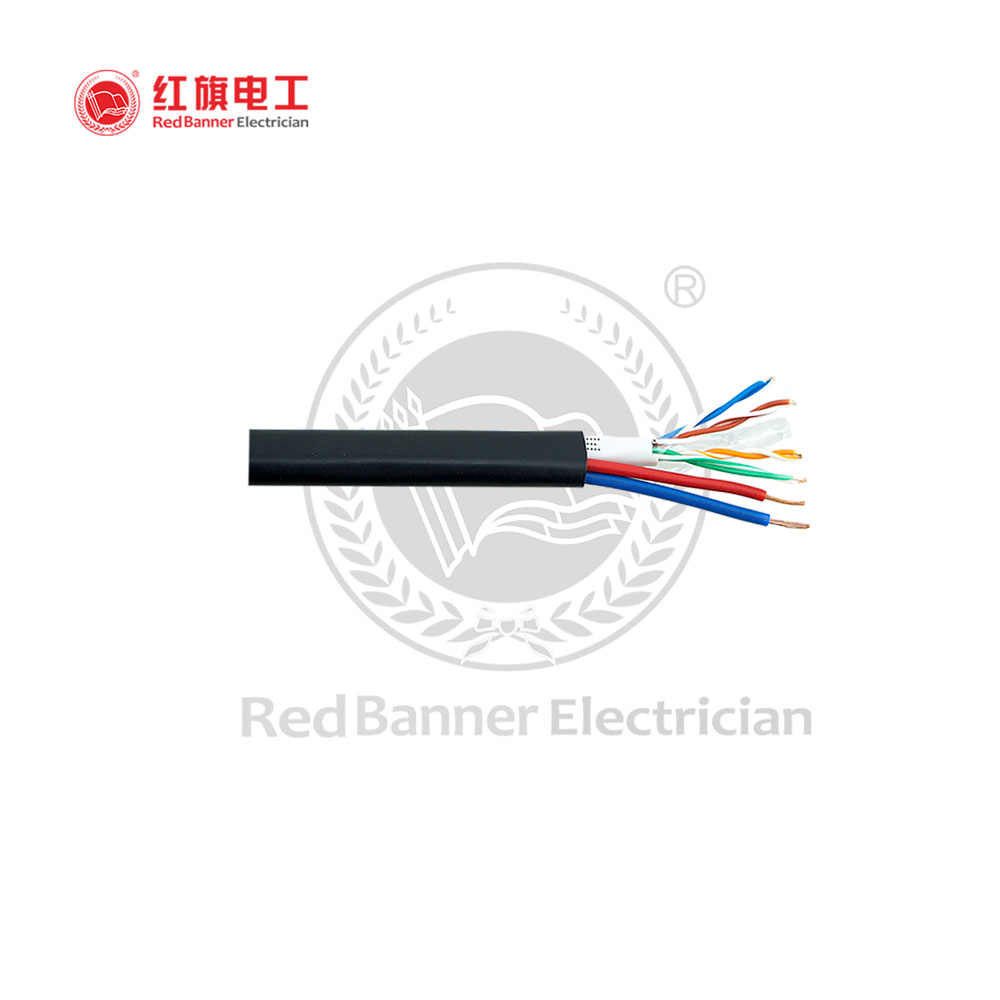 Network+Power Composite Cable,Network Cable,Power Cable,Red Banner Electrician